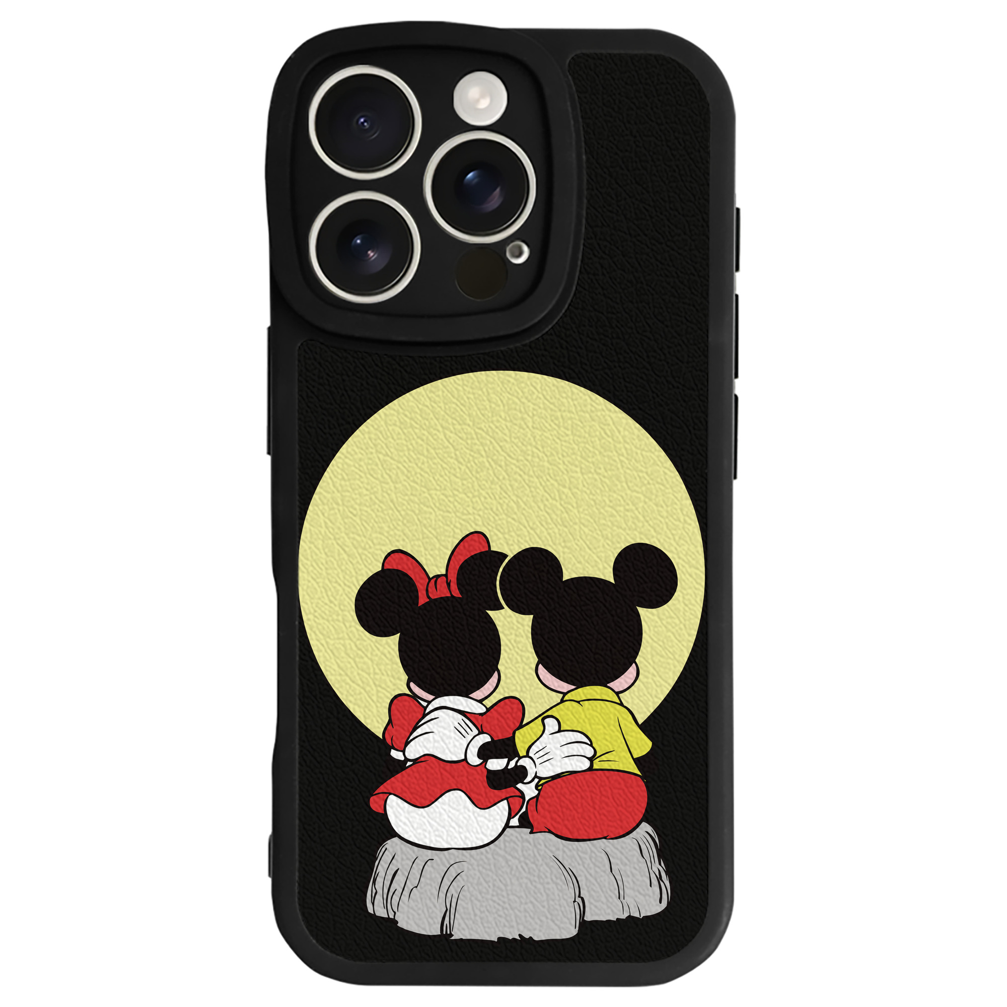 （画像用） ミッキーマウス Mickey Mouse 【iPhone 16シリーズ対応】シリコンスマホケース（レザー調） 材質：シリコン